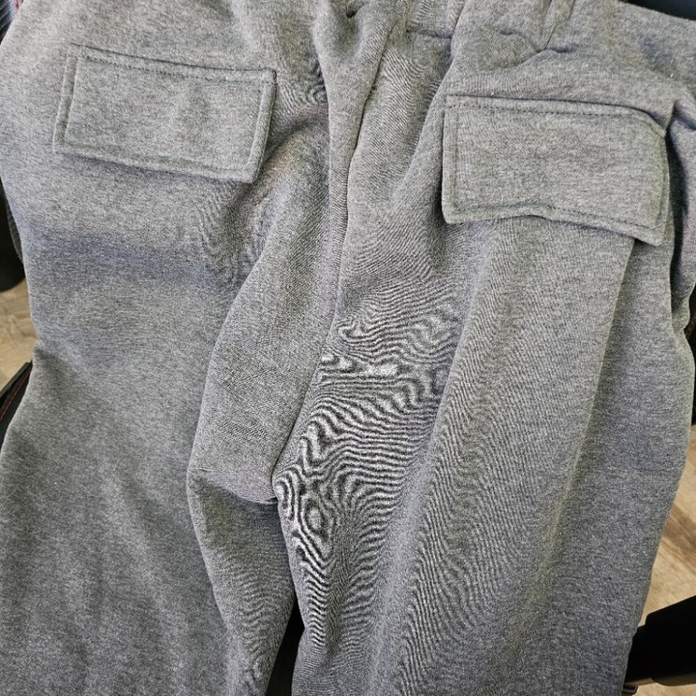 Men's Solid Plush Loose Elastic Waist Casual Sports Pants